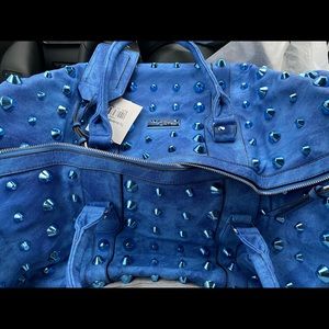 Large Denim weekender bag traci lynn